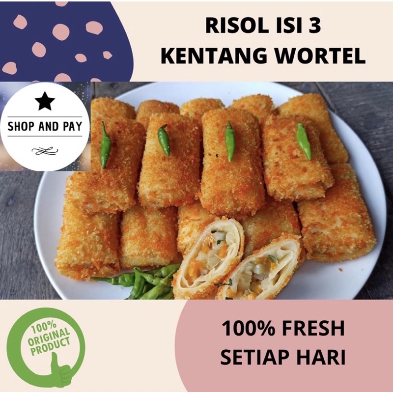 

Risol Kentang Wortel Risoles Isi 3 FRESH 100% SETIAP HARI