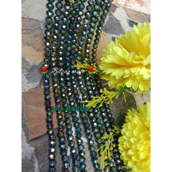 Kristal ceko 8mm gol.biasa-ijo botol