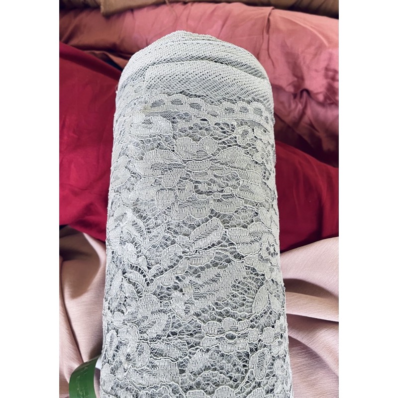 Kain BROKAT CORD LACE NON GLITTER-Silver