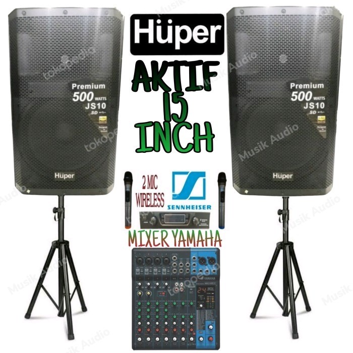 Paket Sound System Indoor Outdoor Aktif Huper 15 Inch Mixer Yamaha