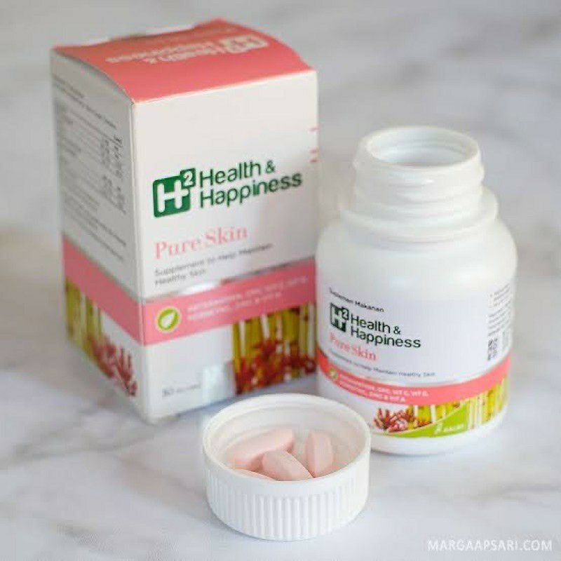 H2 Pure Skin Health& Happiness Pure Skin Suplemen Atasi Jerawat Dengan Cepat