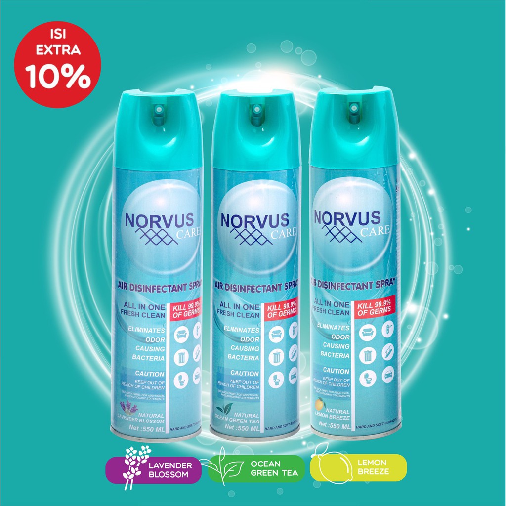 RK Norvus Care Air Disinfectant Desinfektan Spray 550 ML Air & Surface Sanitizer ORIGINAL BARU