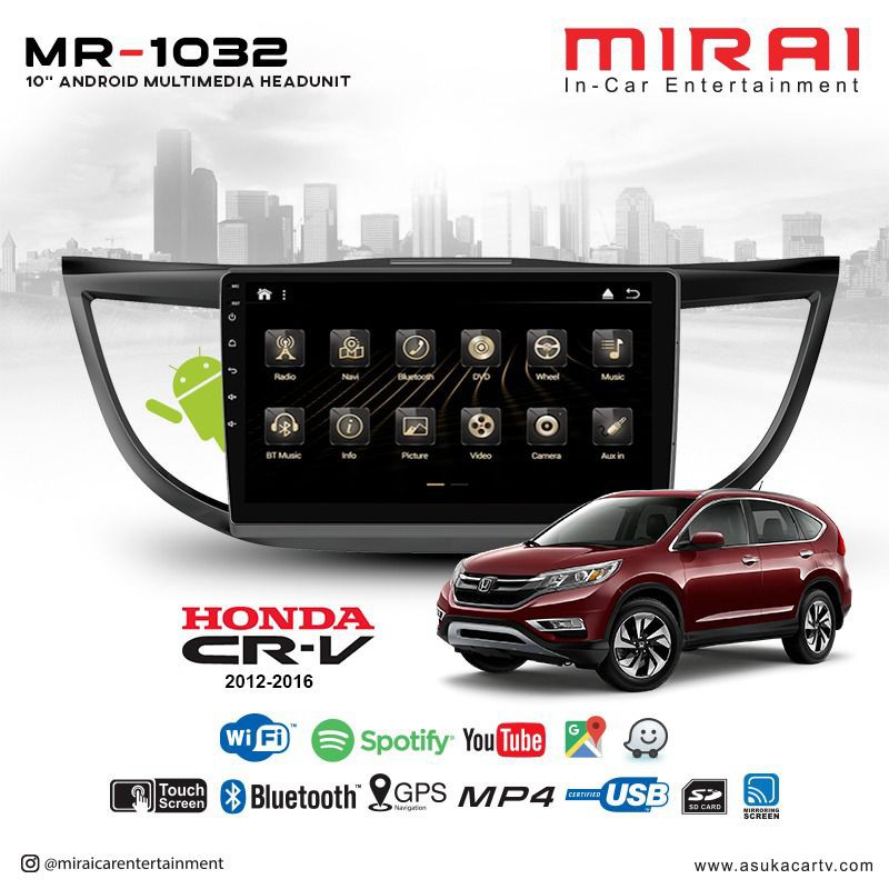 HEADUNIT CRV 2012-2015 GEN 2 MIRAI ANDROID 10INCH WITH CAN BUS