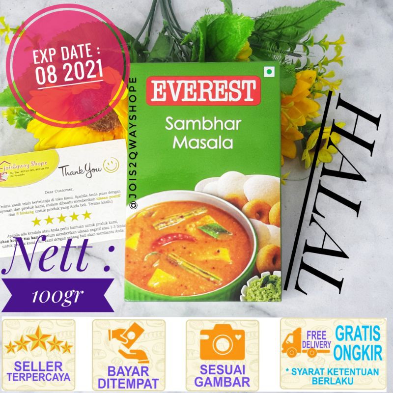 

Sambhar Masala Everest 100gr / Bumbu India