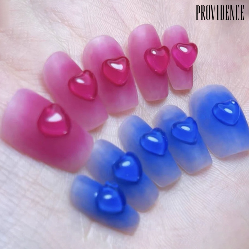 Providence 100Pcs / Kantong Aksesoris Nail Art Resin Bentuk Hati 3D Flexible DIY