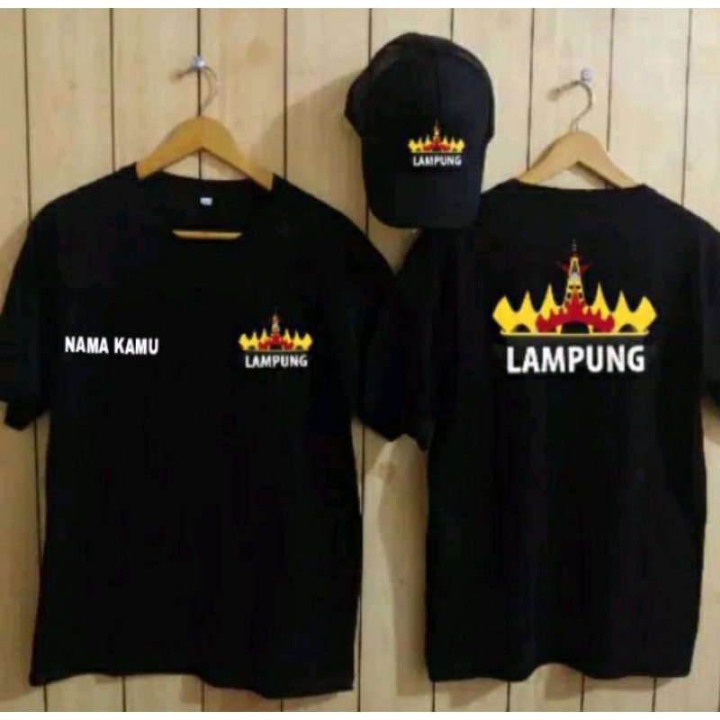 Kaos baju siger lampung printing Bonus topi (Bisa tambah nama)
