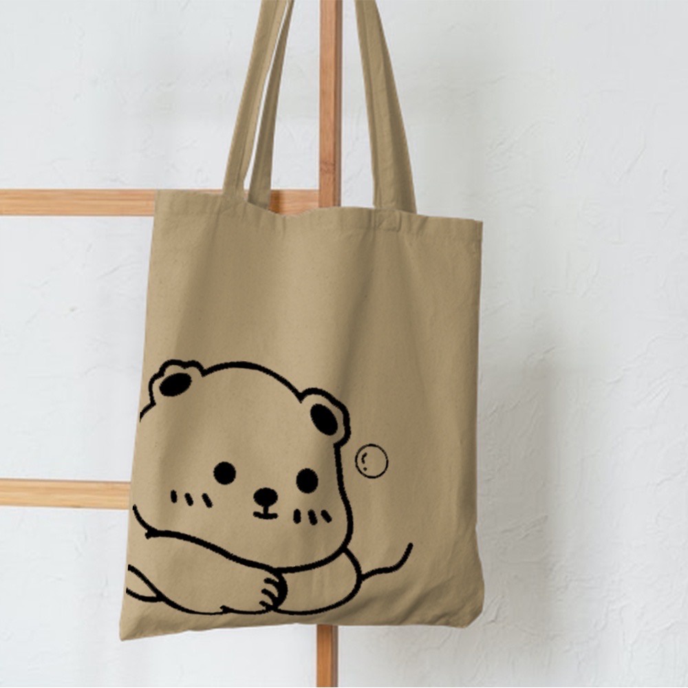 TERLARIS! FLASH SALE 4.4 - [RESLETING] SEMI KANVAS BERUANG BALON RESLETING UKURAN 33x38 CM | TOTEBAG HITAM | TOTEBAG KREM | TOTEBAG KHAKI | TOTEBAG BIRU MUDA | TOTEBAG PINK | TOTEBAG NAVY | TOTEBAG MAROON ATAU MERAH
