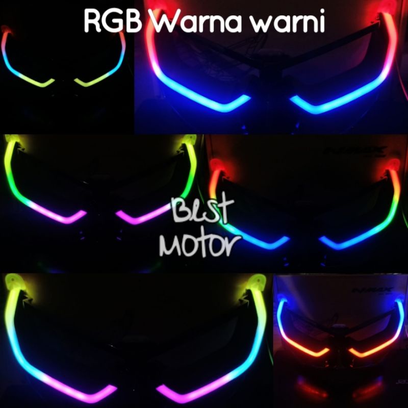 LAMPU ALIS LED PLUS FRAME YAMAHA NMAX 155 NEW RGB 7WARNA HEADLAMP LAMPU ALIS NEW NMAX RGB WARNA WARNI