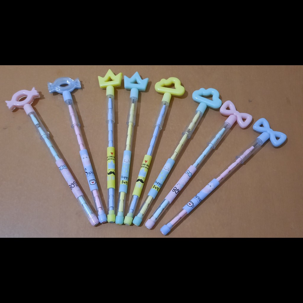 

Pensil Lantu 1317 Candy Permen Mahkota Crown Awan Cloud Pita Ribbon bensia