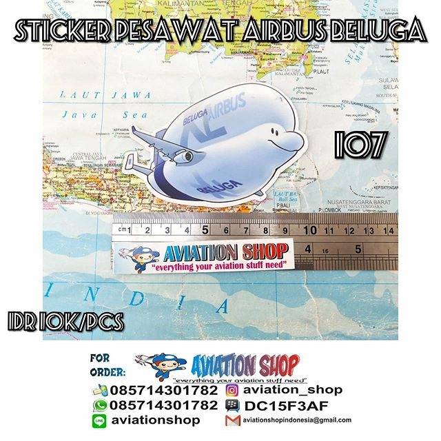 Sticker stiker Pesawat Airbus Beluga