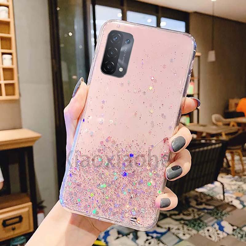 Oppo A16 A17 A54 A55 5G A74 4G A74 5G Casing Softcase Tpu Bahan Premium Glitter Glossy