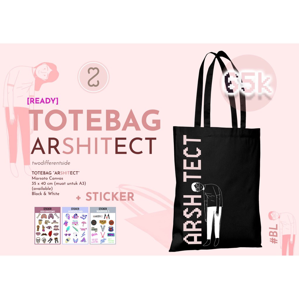 TOTE BAG : ARSHITECT [arsitektur] / Black / Cowok