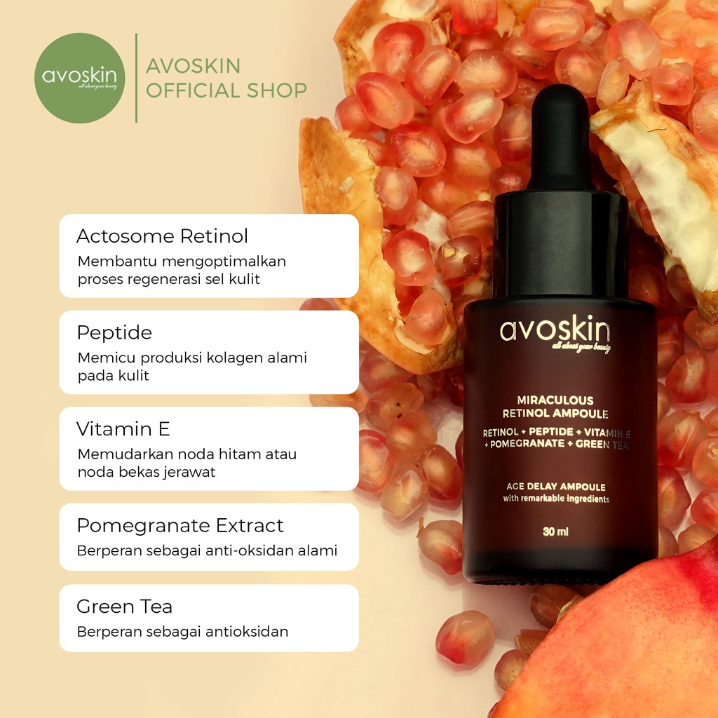 Ampoule Avoskin Miraculous Retinol 30ml-Anti Aging &amp; Samarkan Kerutan