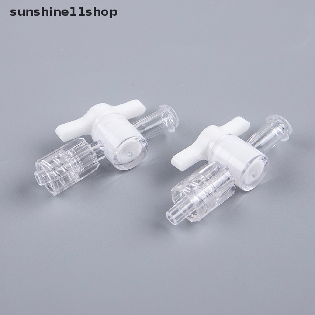 (SHO) 5pcs / set Stopcock 2 Arah Dengan Kunci Luer Lock Bahan PC Ozon Tahan Lama