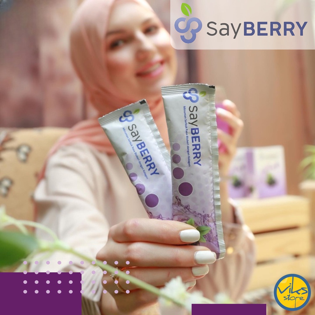 Ready Stock SayBERRY Beauty Blueberry Collagen Drink | Minuman Kolagen Pemutih Badan | Suplemen Pemutih Kulit BPOM Dan Halal | Premium Colagen Drink