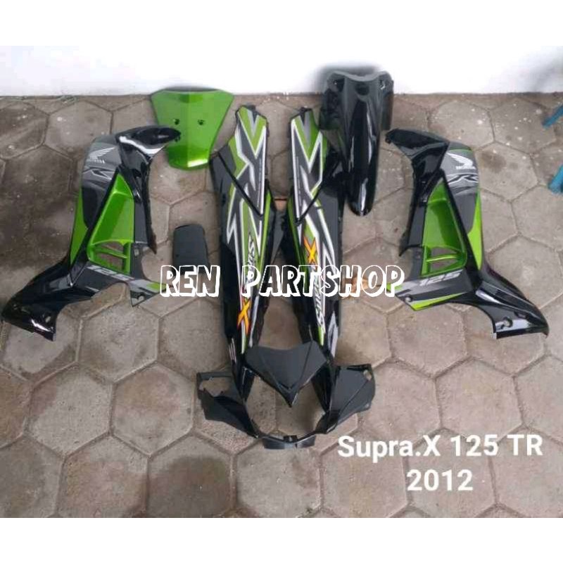Cover Body Supra X 125 Batman New FullSet Full Set Halus Hijau hitam