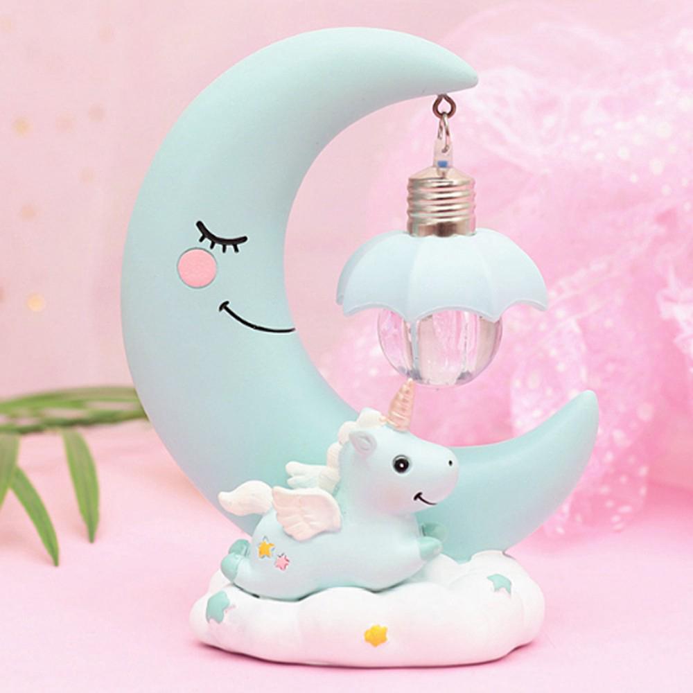 LED Lampu  Tidur  3D Unicorn  Bulan Bentuk Lampu  Meja Hadiah 