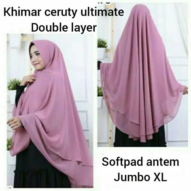 Khimar ceruty Jumbo Soft pad antem
