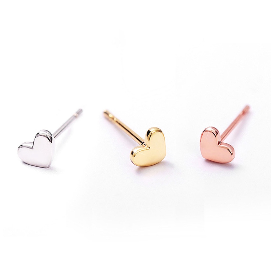 Hu Hu Hu Hu Hu Alat Bantu Pasang Kacamata♡ 1 Pasang Anting Stud Bentuk Hati Permukaan Halus Glossy Untuk Hadiah Perhiasan