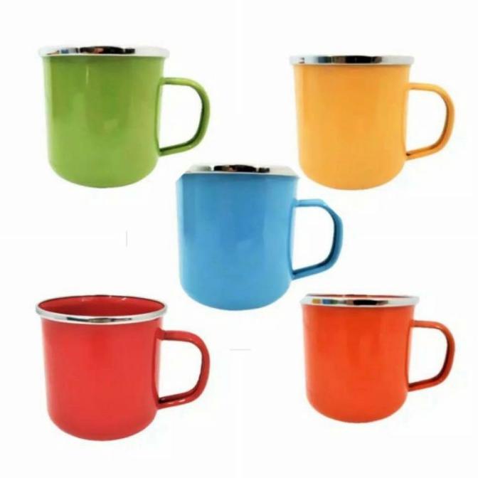 Buruan beli] Gelas Mug Enamel Kedaung ORI - 9cm - Motif Polos