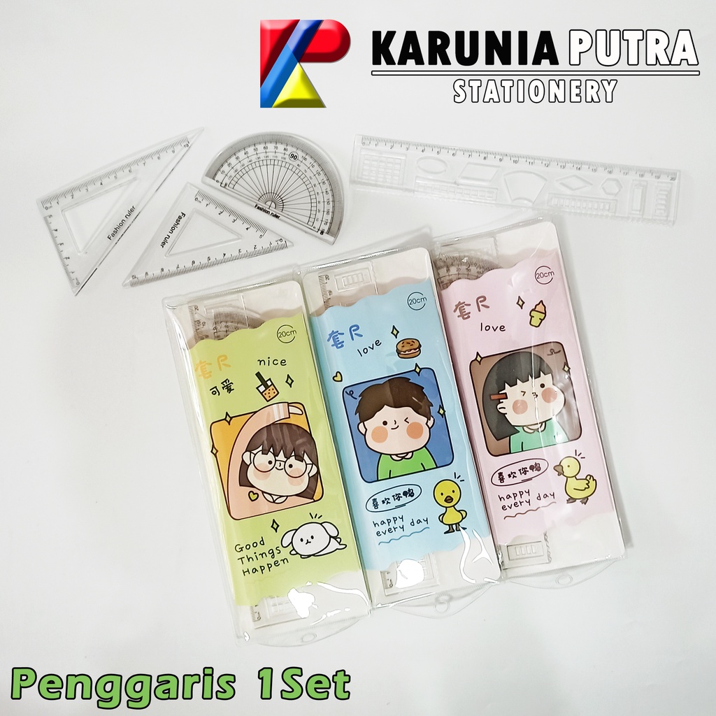 

Penggaris set Dompet isi 4pcs 20cm