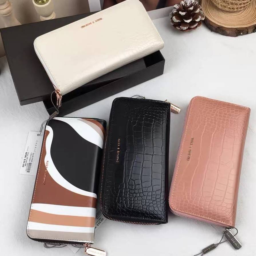 DOMPET CHARLES & KEITH CROCO MINI LONG WALLET