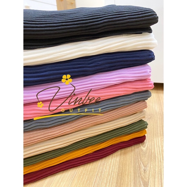 TERLARIS! Pashmina FULL PLISKET Cerutty Babydoll Part 1 (tidak ada garis tengah) 185 x 75cm