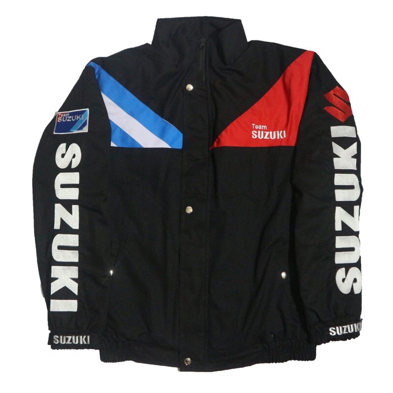 Jaket Motor Team Suzuki Hitam Satria FU GSX Nex Smash Shogun
