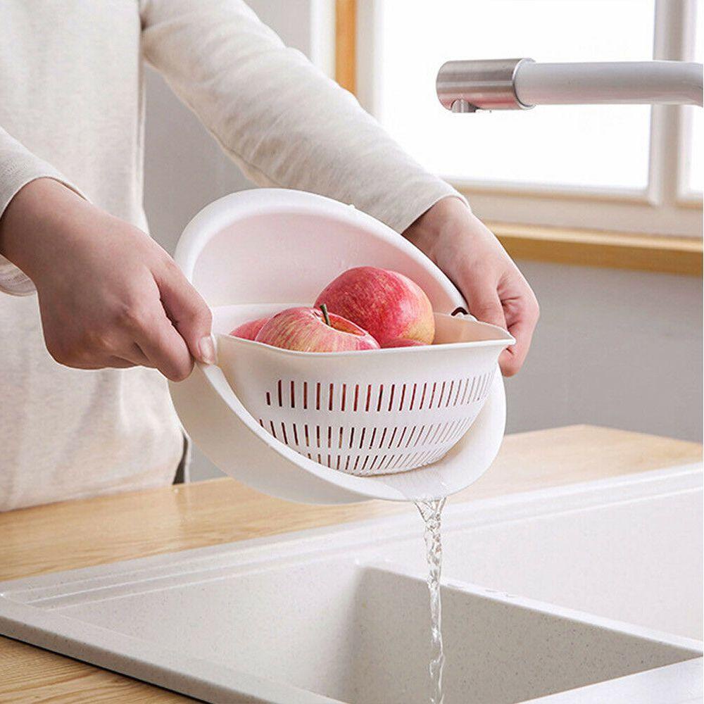 Solighter Drain Basket Portable Gadget Dapur Saringan Buah Cuci Beras