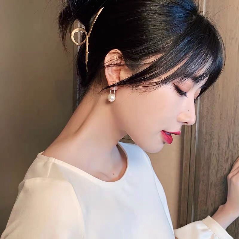 Anting Titanium Mutiara Trending Vintage Korea Fashion Style