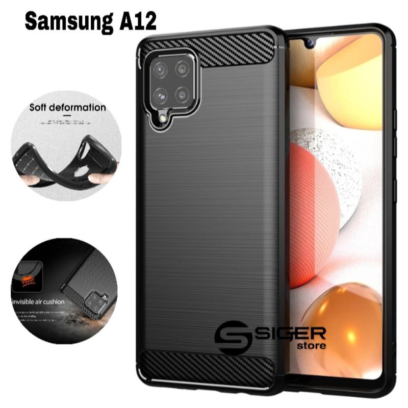 Soft Case Samsung A12 Case Black Ipaky Premium
