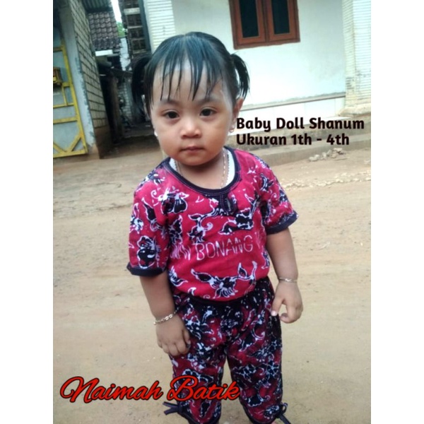 Baby Doll anak Shanum kaos batik tulis Tuban lucu murah laris bebi dol stelan atasan bawahan