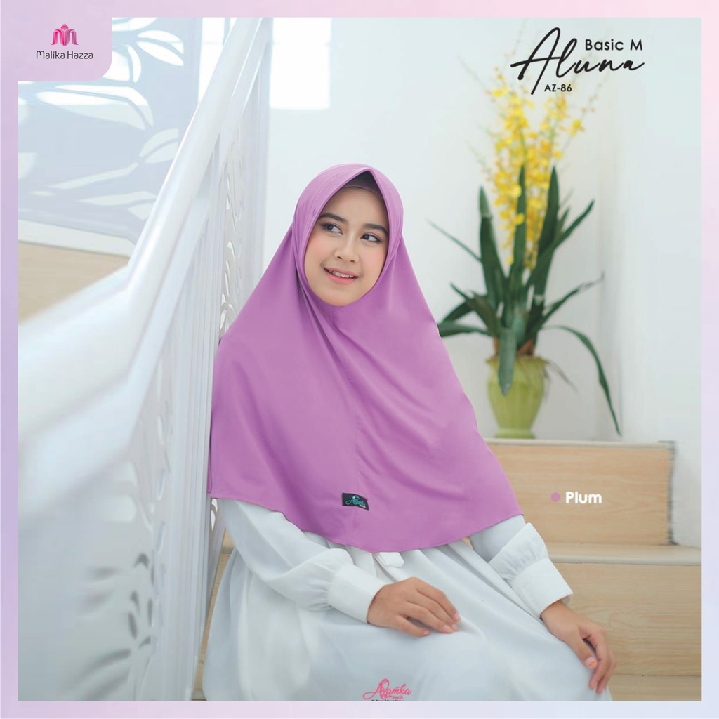 Bergo Jersey Aluna Basic M By Azamka Hijab Spandek