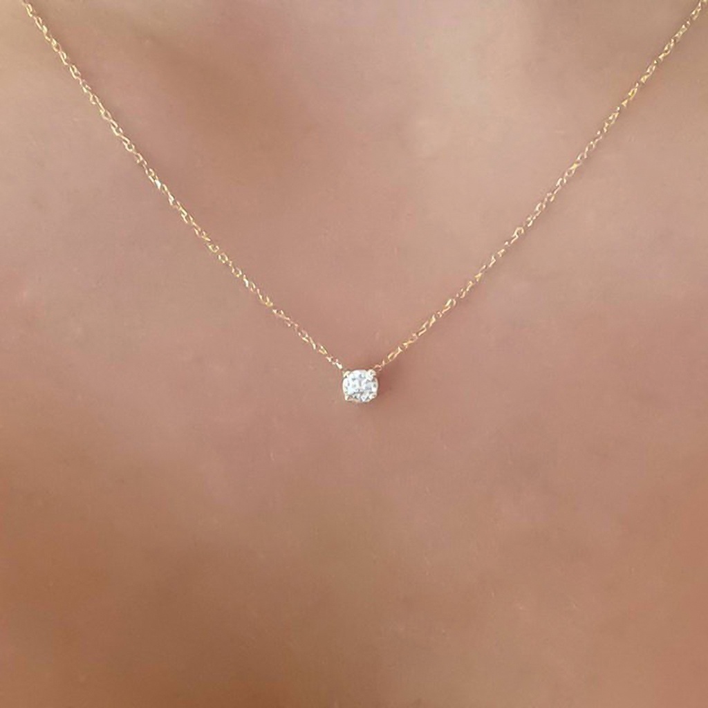 Hu Hu Hu Hu Hu Alat Bantu Pasang Kacamata♡ Kalung Rantai Tipis Hias Cubic Zirconia Untuk Wanita