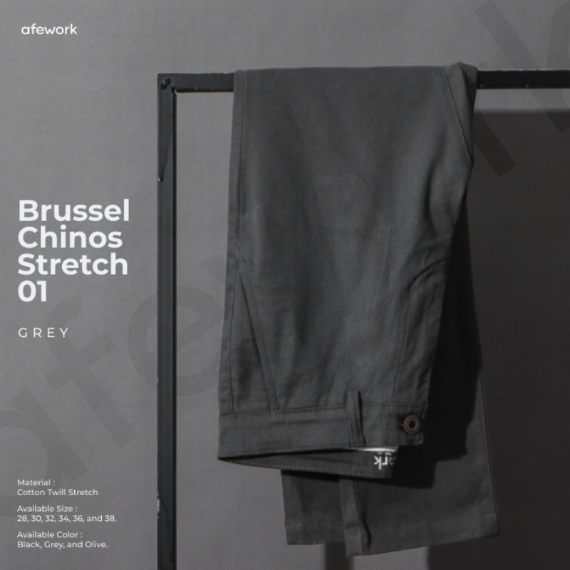 BRUSSEL CHINOS STRETCH 01 • CELANA PRIA CASUAL AFEWORK