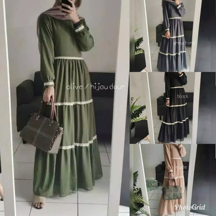 Gamis syari / Aulia Dress / Baju gamis wanita terbaru / Gamis murah