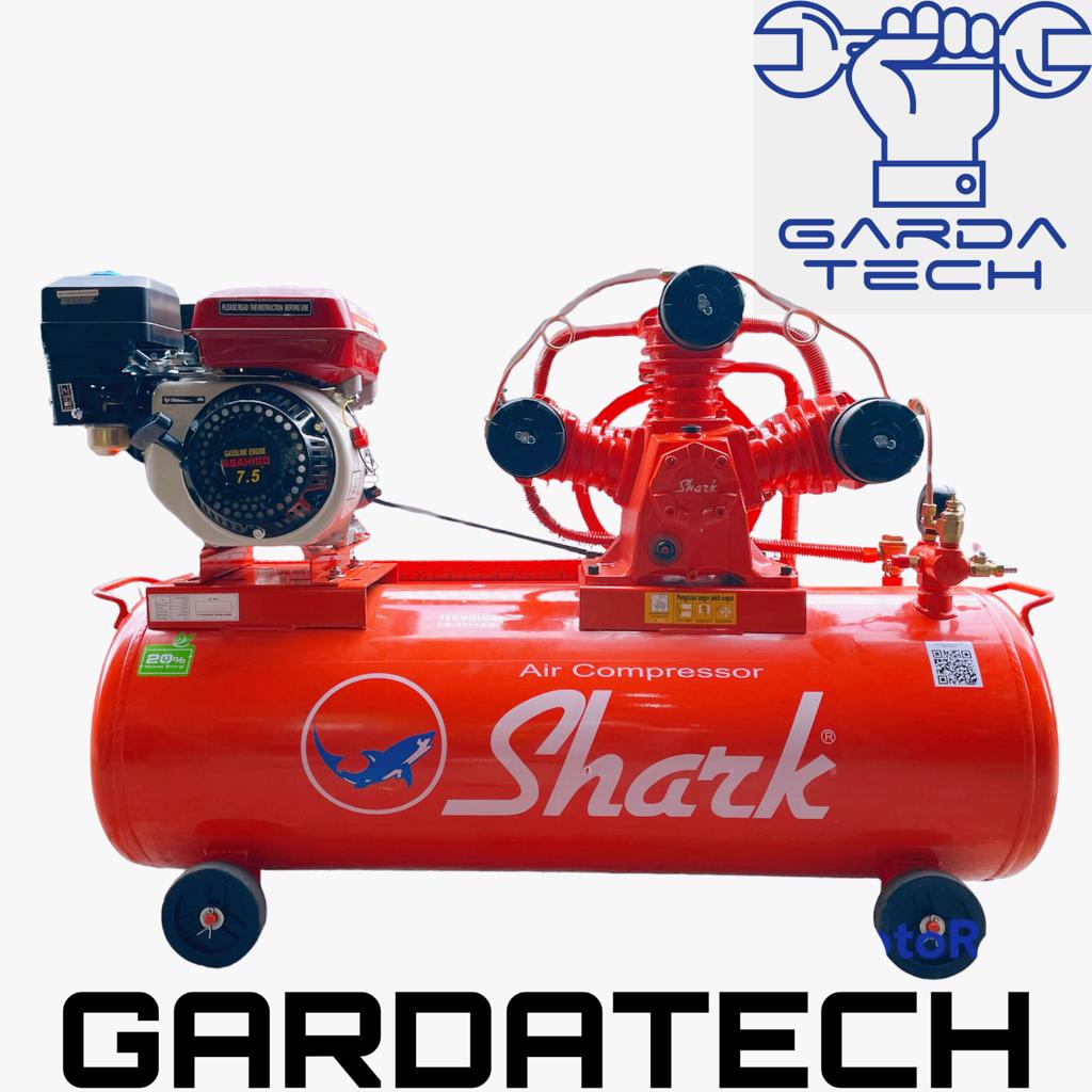 Air Compressor Kompresor Angin Shark 2 HP (3 Piston) + Mesin Bensin