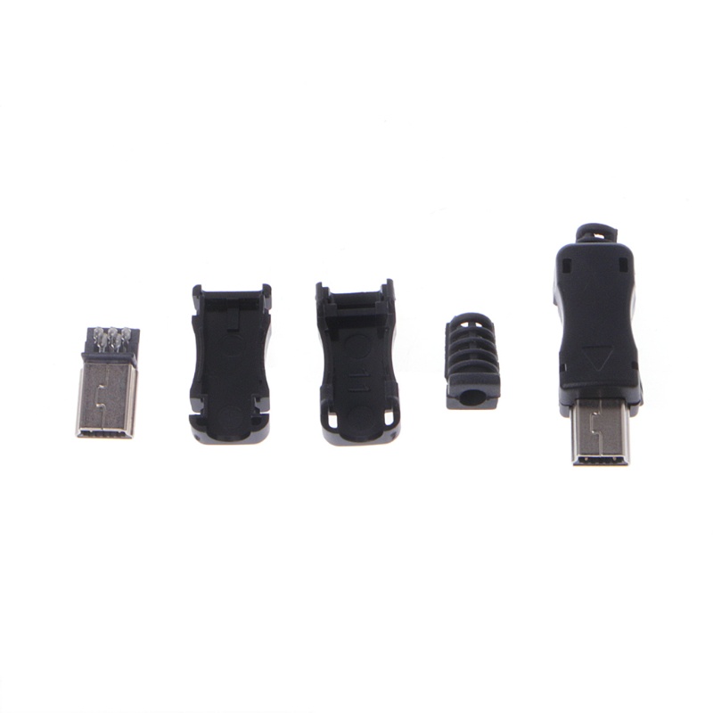 10 Set Soket Plug Mini Usb 2.0 5 Pin Dengan Konektor Plastik