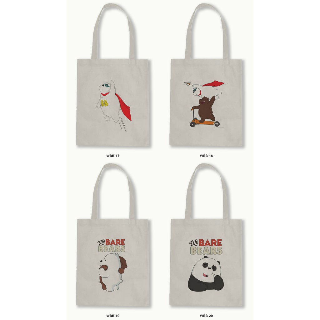 TOTE BAG BLACU 30X40 - WE BARE BEARS-01