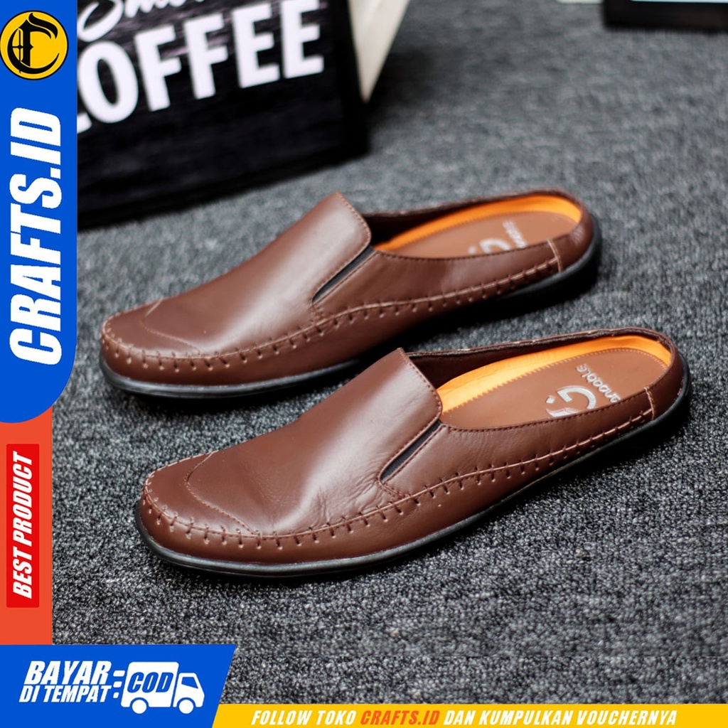 Crafts Bejita - Sepatu Sandal Casual Bustong Kulit Asli Pria