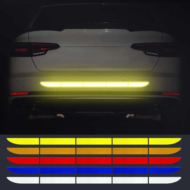 LARATH Nano Car Reflective Sticker Warning Strip Trunk Exterior - 1181-Merah