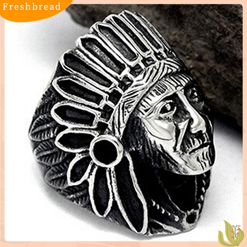 [TERLARIS]Men Women Vintage Alloy Indian Chief Pattern Finger Ring Punk Jewelry Charm