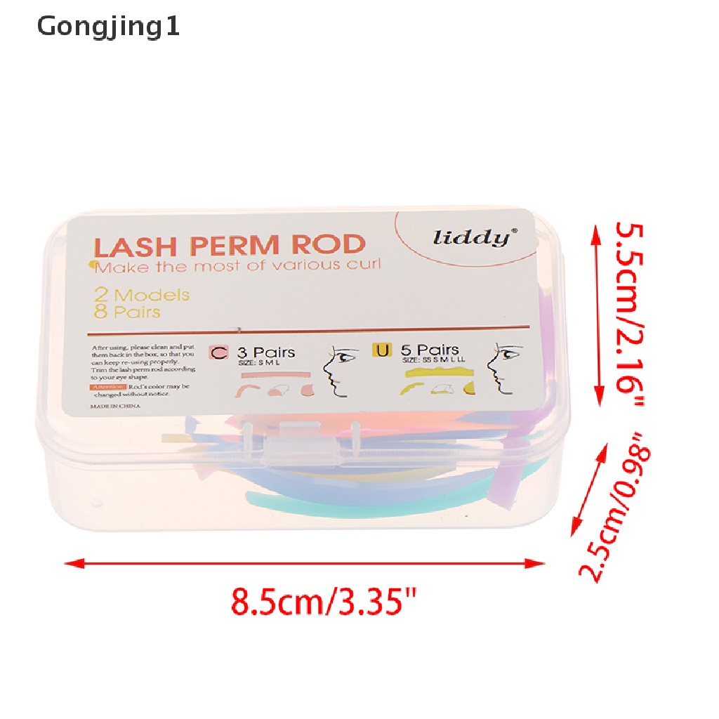 Gongjing1 8 Pasang / Set Pad / Bantalan Silikon Pelindung / Perming Bulu Mata Untuk Perlengkapan Kosmetik / Makeup