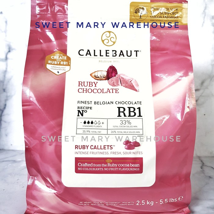 

Callebaut Ruby RB1 500gr Callebaut Couverture Chocolate Pink Callets