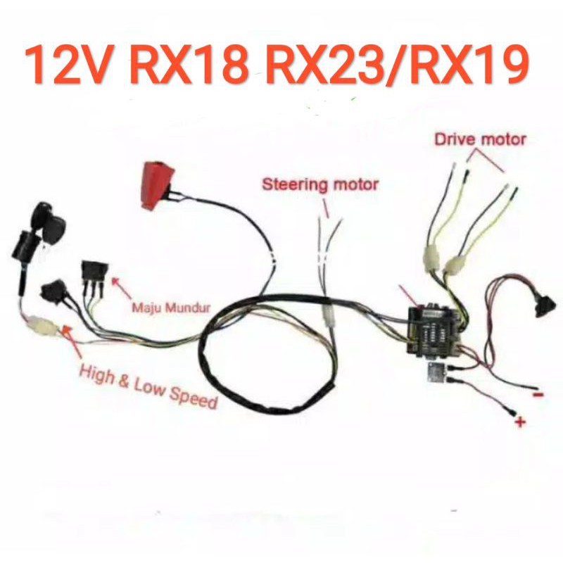 Kabel set 12V Mobil mainan aki