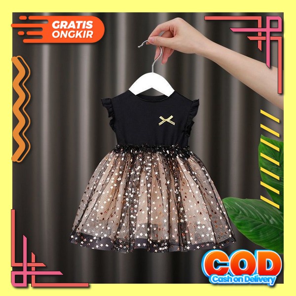 Dress Brukat Anak (1-3 Tahun) / Gaun Pesta Anak / Baju Ulang Tahun Perempuan / Dress Lengan Anak Dre