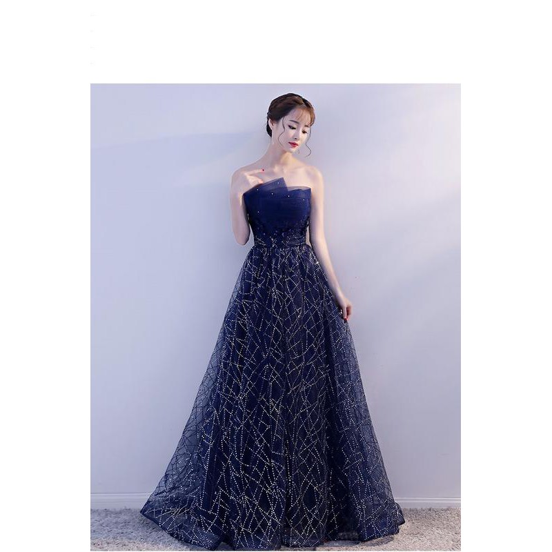 Gaun Pesta 1901043 Navy Party Dress Gown