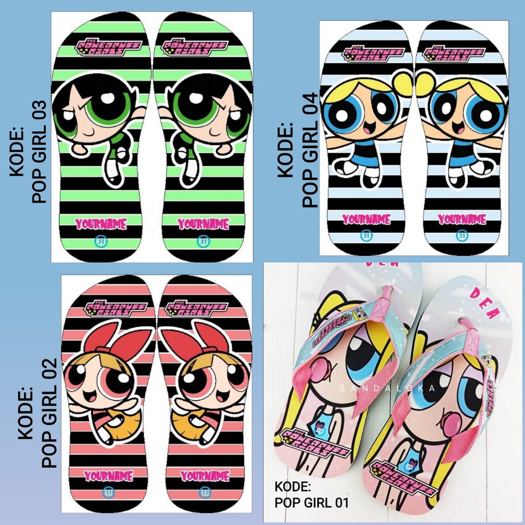 [PO] Sandal Karakter Print lol surprise l.o.l. | Black Pink | Cartoon Foto | Anak PAUD TK SD sancu