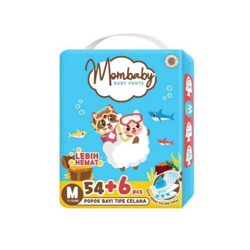 TERMURAH! Mombaby Mega Pack Pants S58+6/ M50+6/ L42+6/ XL36+6 / XXL 32+6 Promo