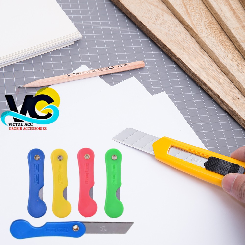 

CUTTER LIPAT MINI / BESAR Pisau Lipat Mini Tajam Serbaguna